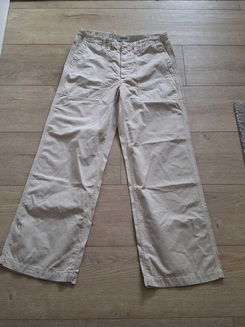 NWT AGOLDE Women's Wide Leg Khaki Chino Yuna Pants Size 27